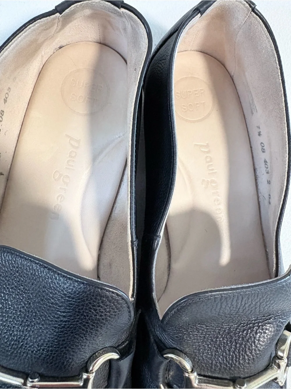 Paul Green Daphne Horsebit Loafers Black Leather Flats Comfort Shoes 7.5